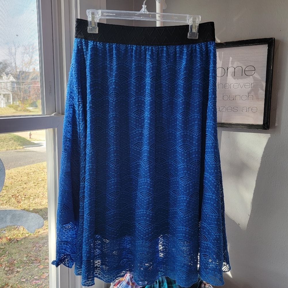 Lularoe Cobalt blue lace skirt size medium